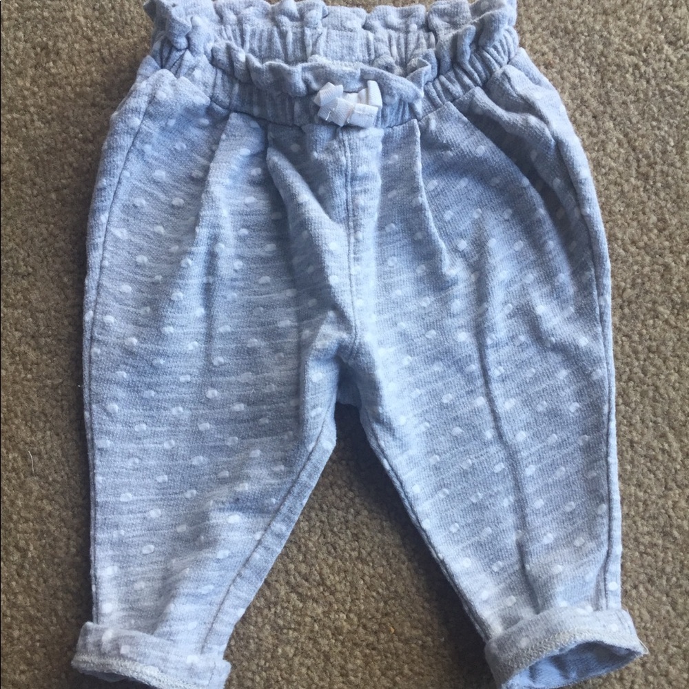 Baby Gap grey and white polka dot pants